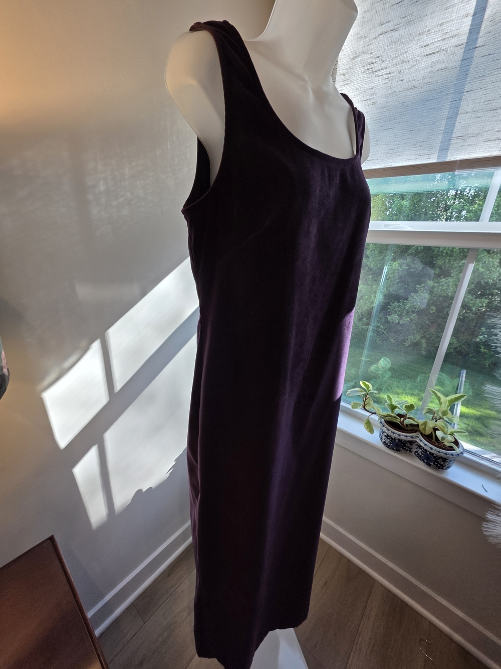 Jessica Howard Plum Sleeveless Maxi Dress with Scoop Neck Size M/L 90s Lagenlook - Picture 10 of 16